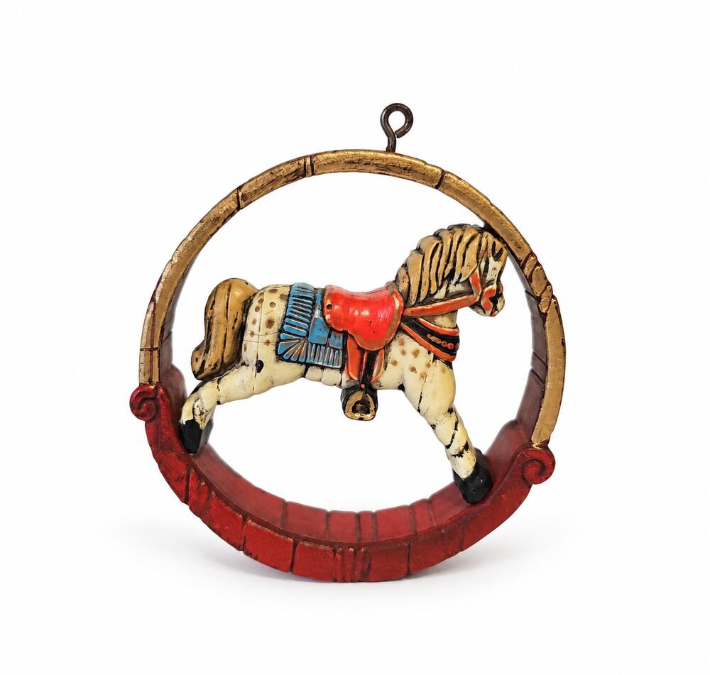Hallmark 1975 Rocking Horse Christmas Tree Ornament Carousel Equestrian Vintage